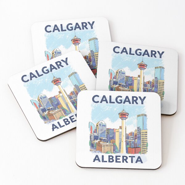 Item preview, Calgary Canada Travel Poster designed and sold by Stripe Wall Studio.