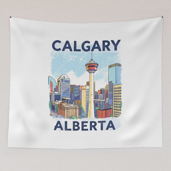Item preview, Calgary Canada Travel Poster designed and sold by Stripe Wall Studio.