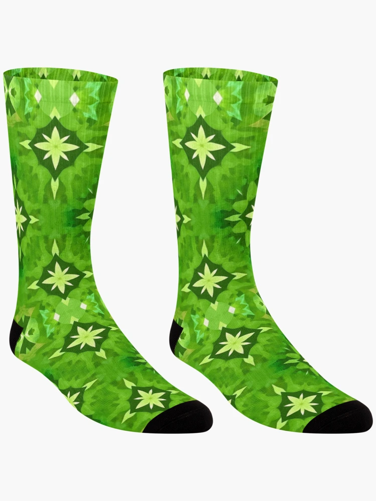 Thumbnail 3 of 5, Socks, Green Abstract Pattern designed and sold by GraphicsClub.