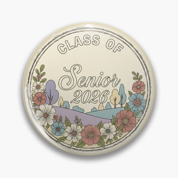 Item preview, Vintage Senior 2026 Floral Badge - 60s Animation Style designed and sold by VisualRotaStudio .