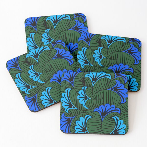 Item preview, Blue Green Ankara Print | Modern Afrocentric Geometric Pattern designed and sold by Artonmytee.