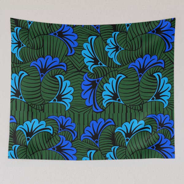 Item preview, Blue Green Ankara Print | Modern Afrocentric Geometric Pattern designed and sold by Artonmytee.
