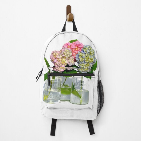 Item preview, Pink hydrangeas, yellow hydrangeas, blue Hydrangeas in mason jars designed and sold by hollycooper.
