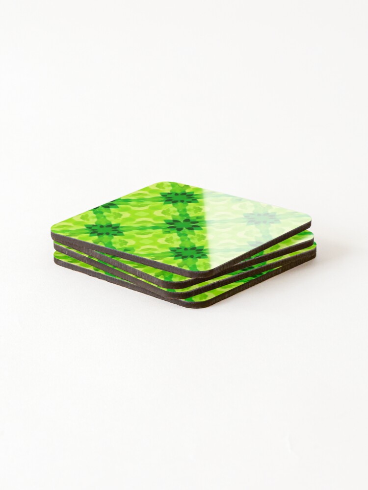 Thumbnail 4 of 5, Coasters (Set of 4), Green Abstract Pattern designed and sold by GraphicsClub.