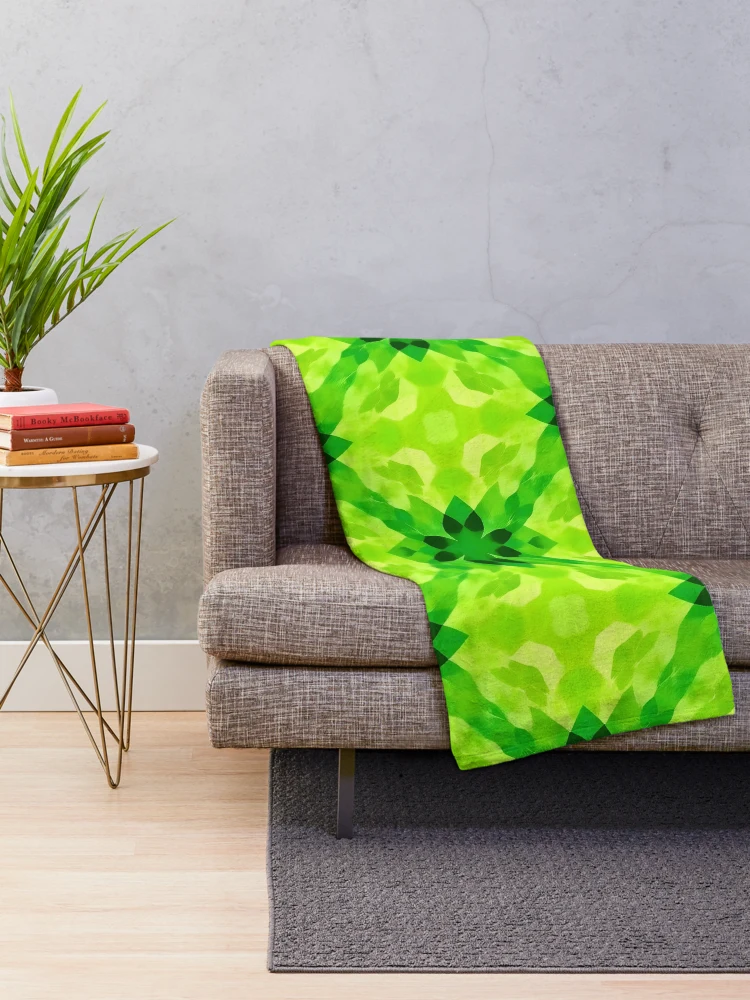Thumbnail 2 of 6, Throw Blanket, Green Abstract Pattern designed and sold by GraphicsClub.