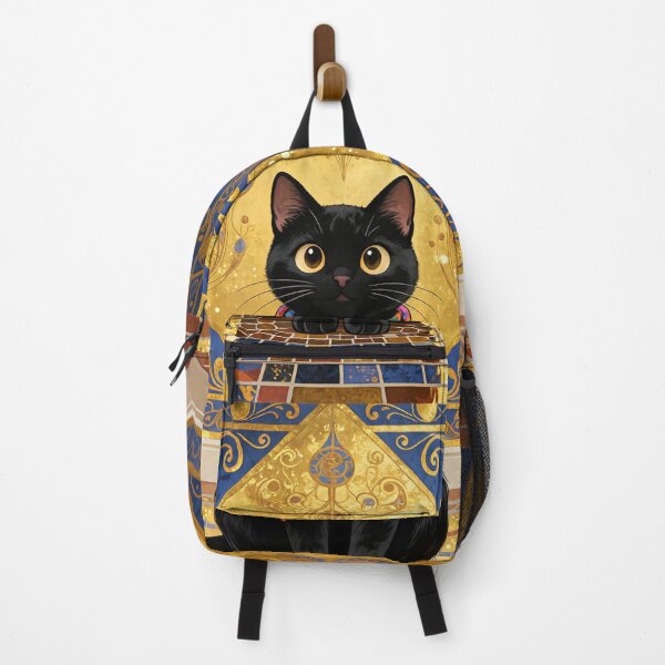 Item preview, Klimt Black Cat with Colorful Scarf designed and sold by Vicky Brago-Mitchell®.