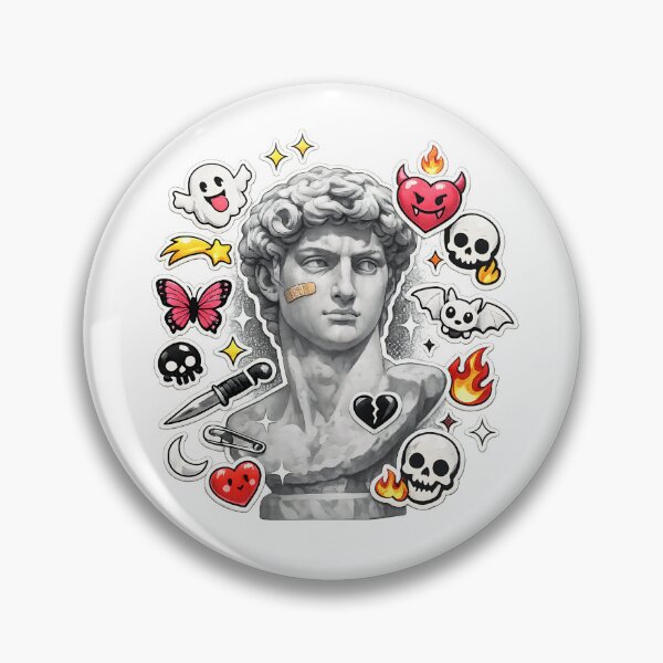 Item preview, Creepy-Cute Stickerbomb Marble Icon designed and sold by Markhor Supply.