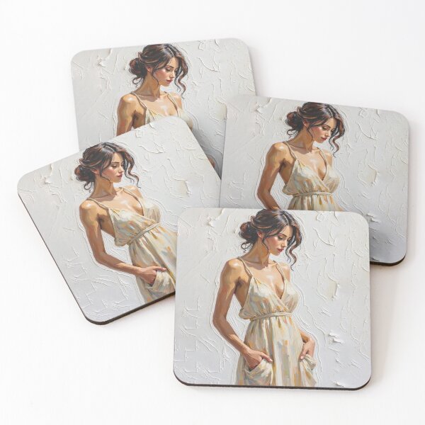Item preview, Graceful Elegance - Woman in White Sun Dress designed and sold by The Design Asset Station.