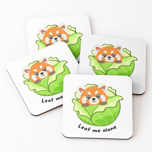 Item preview, Leaf Me Alone Fox – Funny Introvert Pun Sticker, Cute Fox in Cabbage Gift designed and sold by Lynxaria.