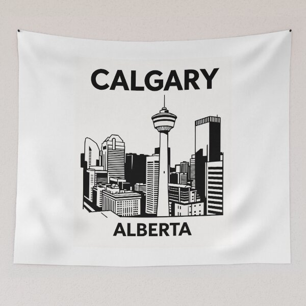 Item preview, Calgary Alberta Canada Minimalist Line Art Poster designed and sold by Stripe Wall Studio.