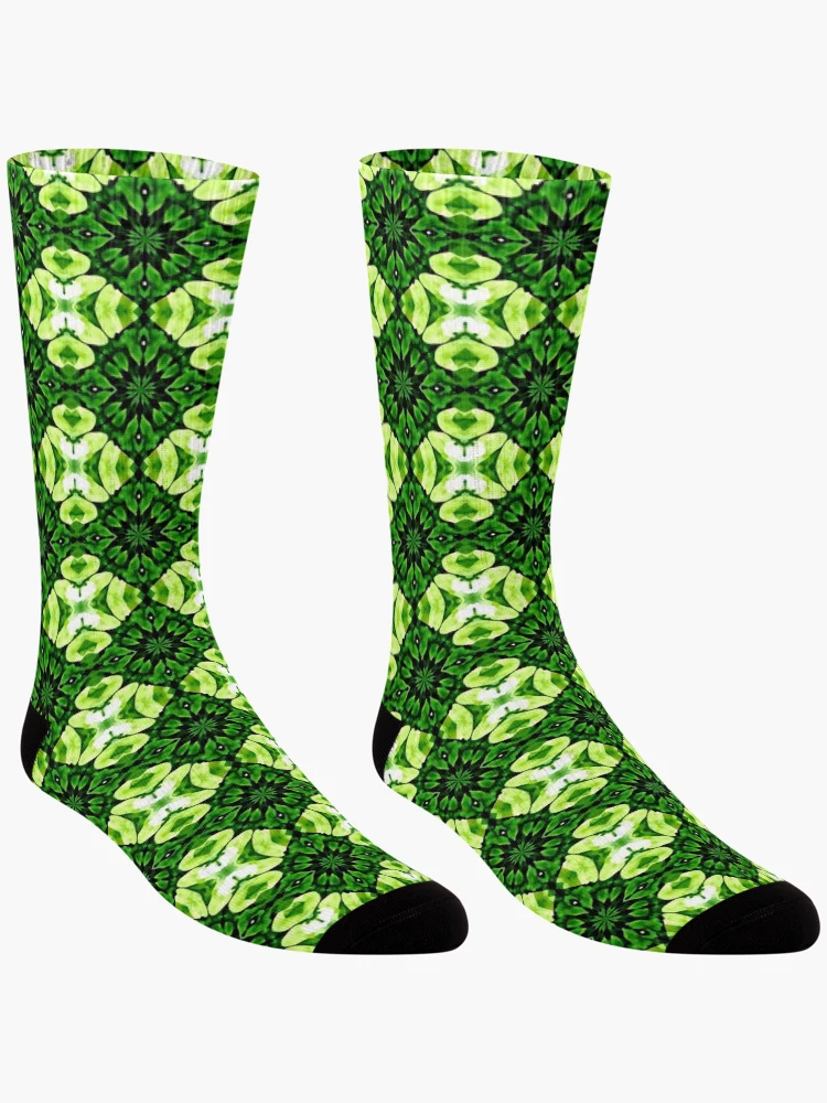 Thumbnail 3 of 5, Socks, Green Abstract Pattern  designed and sold by GraphicsClub.