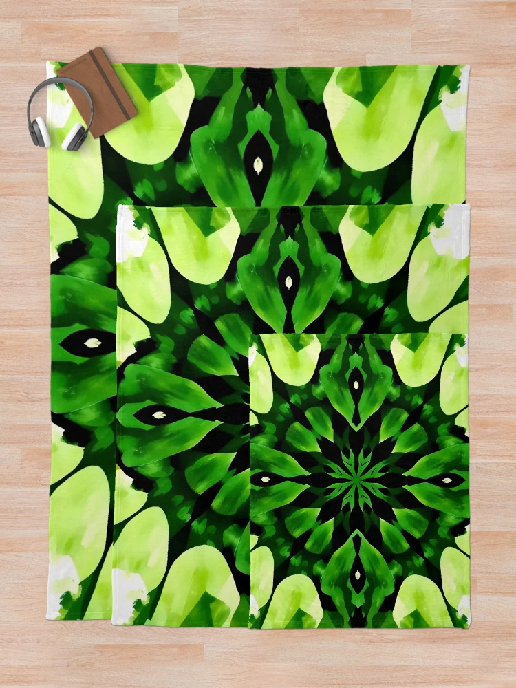 Thumbnail 5 of 6, Throw Blanket, Green Abstract Pattern designed and sold by GraphicsClub.