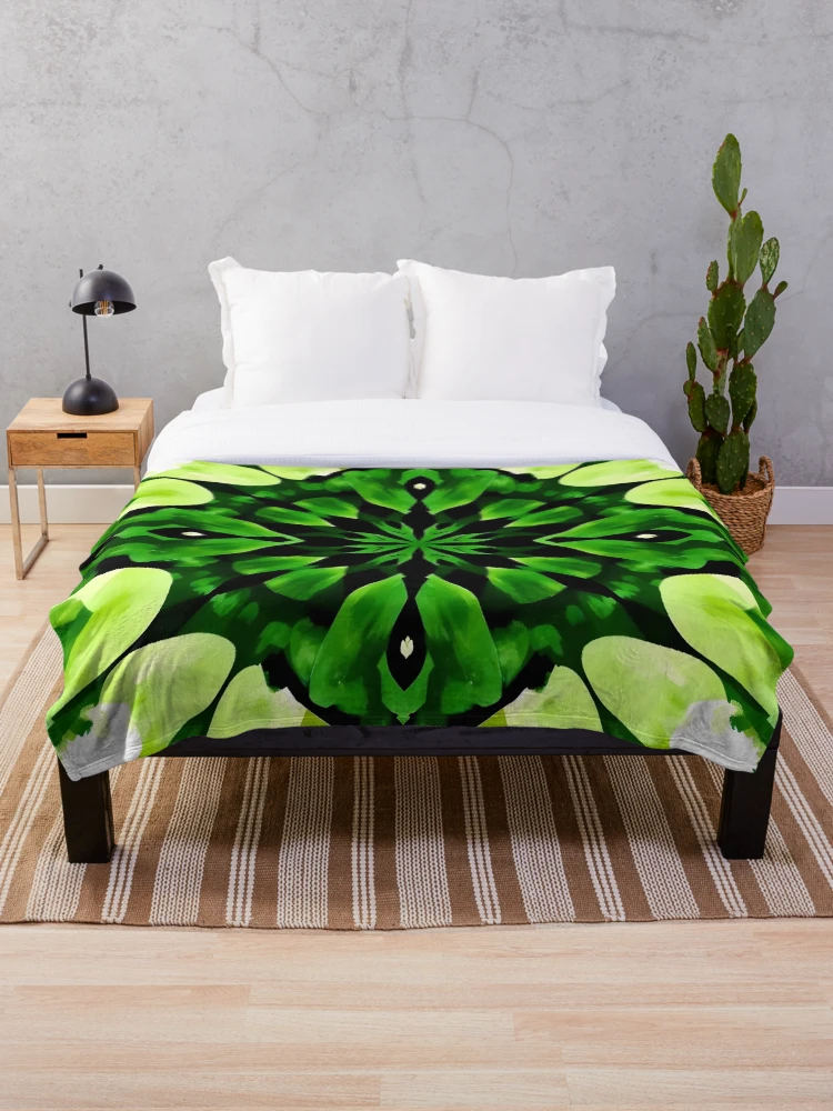 Thumbnail 1 of 6, Throw Blanket, Green Abstract Pattern designed and sold by GraphicsClub.