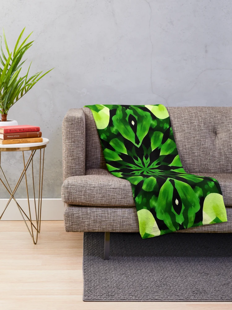 Thumbnail 2 of 6, Throw Blanket, Green Abstract Pattern designed and sold by GraphicsClub.