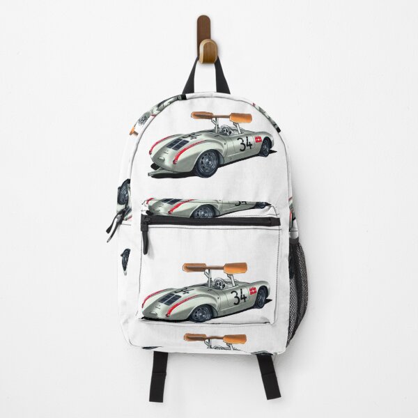 Item preview, Adorable drawing classic retro racing car gray 550 Spyder with hyge wing and air cooled engine designed and sold by Cars23.