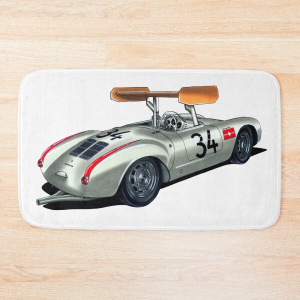Item preview, Adorable drawing classic retro racing car gray 550 Spyder with hyge wing and air cooled engine designed and sold by Cars23.
