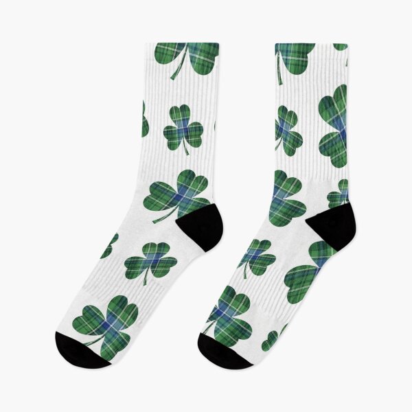 Item preview, St Patrick Plaid Clover Print designed and sold by LyssasMindArt.