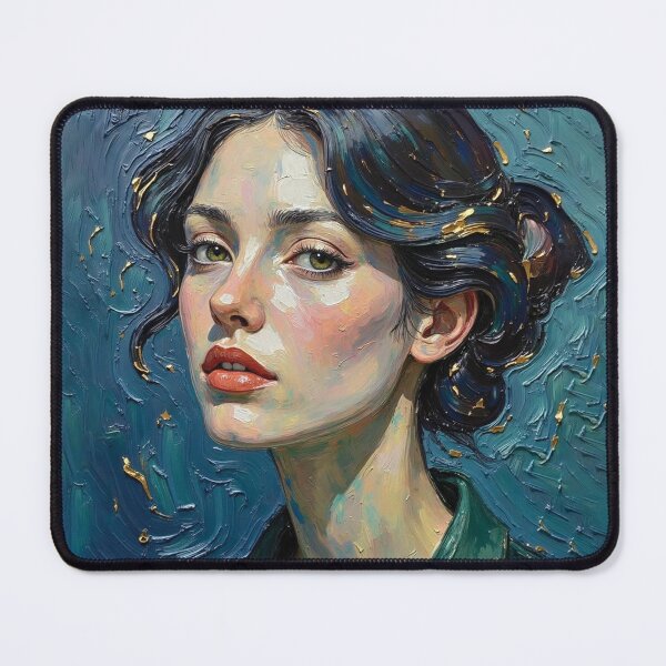 Item preview, Quiet Reflection - Soft Teal Fine Art Portrait designed and sold by The Design Asset Station.