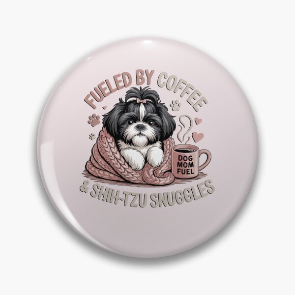 Item preview, Shihtzu Black & White Dog Mom Fueled by Coffee and Shihtzu Snuggles designed and sold by Cute & Sassy Custom Gifting Boutiques.