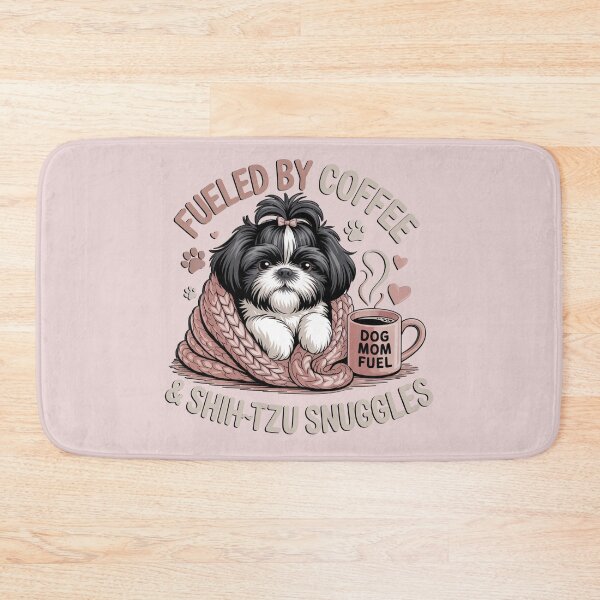 Item preview, Shihtzu Black & White Dog Mom Fueled by Coffee and Shihtzu Snuggles designed and sold by tamdevo1.