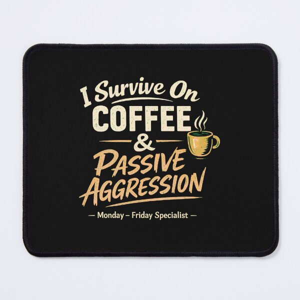 Item preview, Coffee and Passive Aggression – Funny Workplace Sarcasm Design designed and sold by AdicretorDesign.