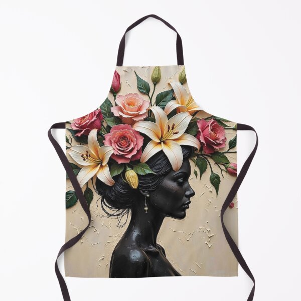 Item preview, Midnight Bloom - Ebony Portrait with Lily Crown designed and sold by The Design Asset Station.