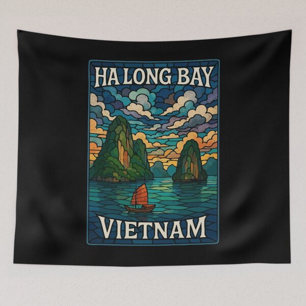 Item preview, Ha Long Bay Asia Stained Glass Travel designed and sold by TomFrontierArt.