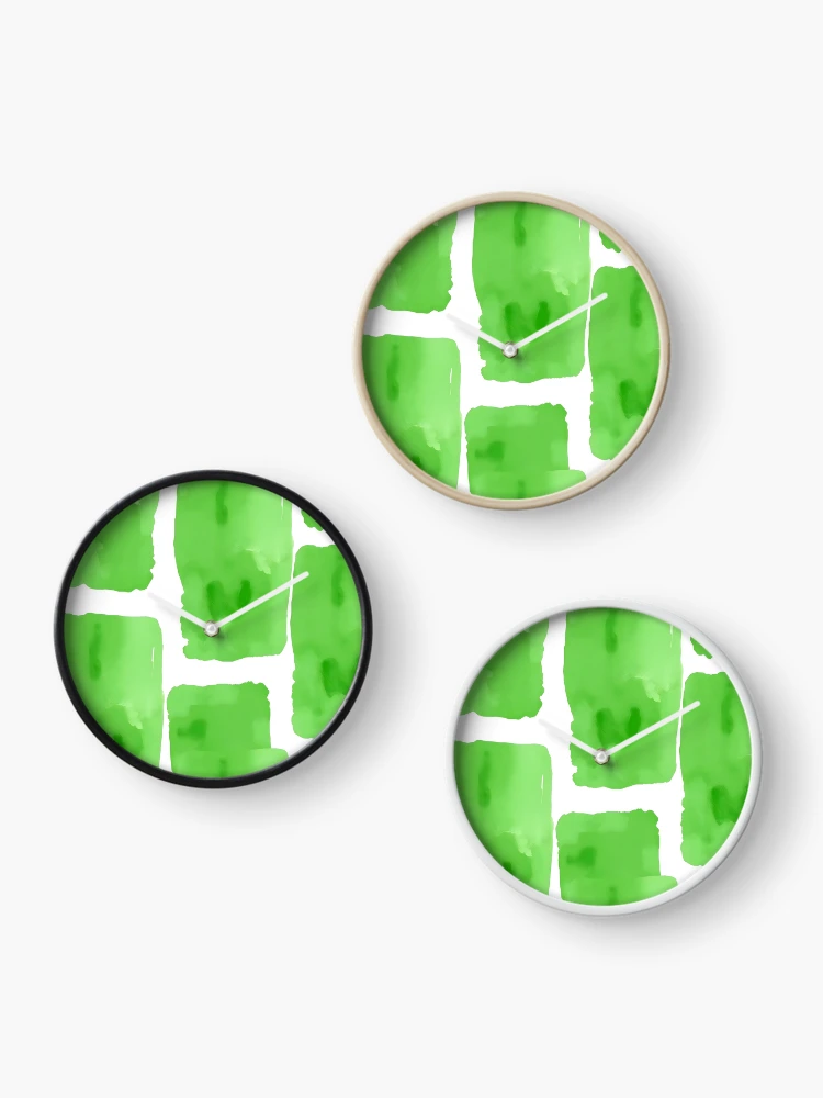 Thumbnail 3 of 4, Clock, Green Abstract Pattern designed and sold by GraphicsClub.