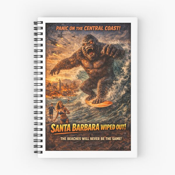 Item preview, Panic on the Central Coast! Santa Barbara under attack! designed and sold by PIXEL POP DESIGNS - Beyond the Norm!.