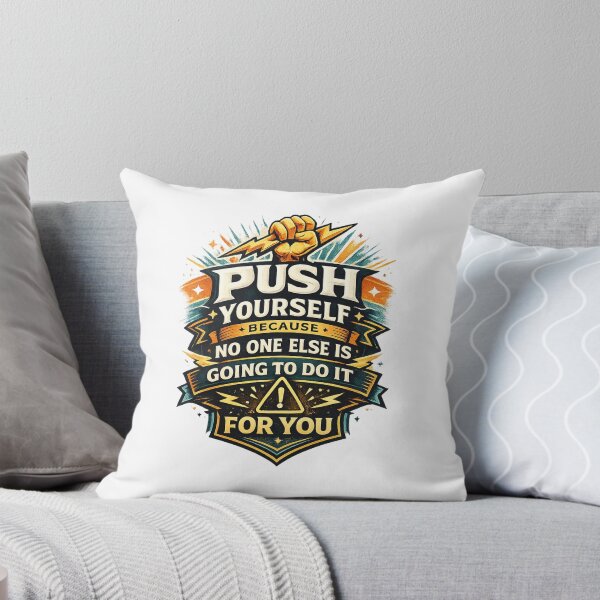 Item preview, Push Yourself Motivation Quote T-Shirt | Self Discipline Hustle Streetwear Design designed and sold by Combat Skies.