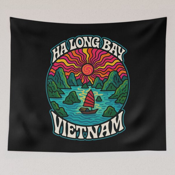 Item preview, Ha Long Bay Vietnam Trippy Travel designed and sold by TomFrontierArt.