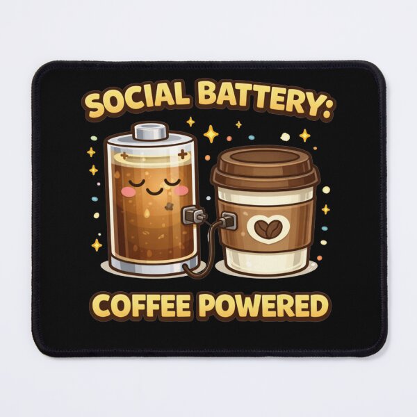 Item preview, Social Battery Coffee Powered Shirt designed and sold by Papier Atelier Art.