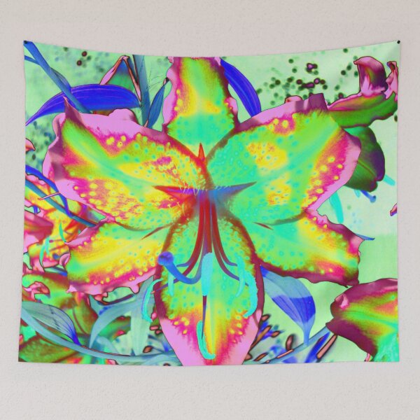 Item preview, Abstract surreal colorful Tropical pink and green floral design  designed and sold by hollycooper.