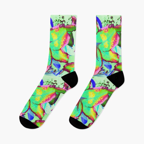 Item preview, Abstract surreal colorful Tropical pink and green floral design  designed and sold by hollycooper.