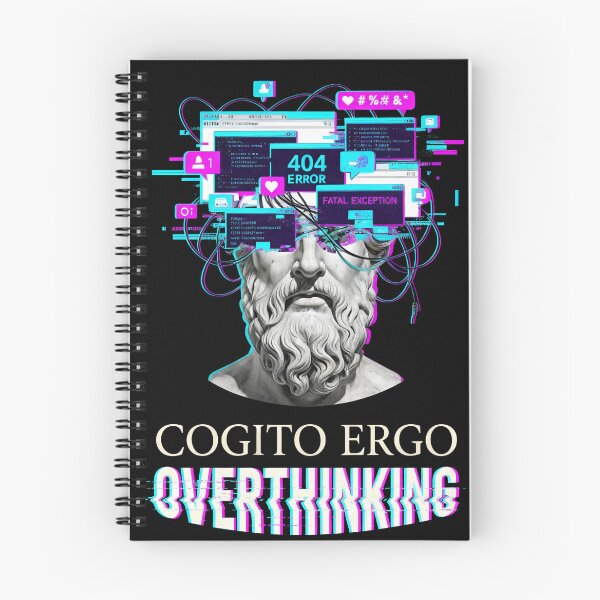 Item preview, Cogito Ergo Overthinking | Glitch Philosophy Meme Aesthetic designed and sold by BeardedEye.