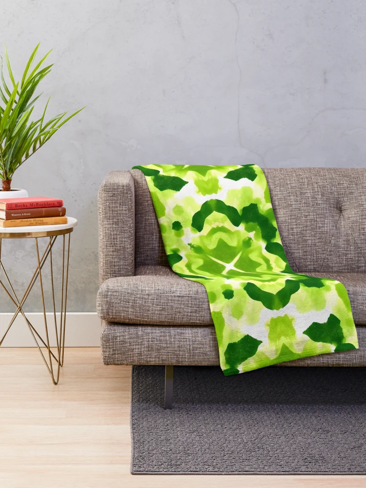 Thumbnail 2 of 6, Throw Blanket, Green Abstract Pattern designed and sold by GraphicsClub.