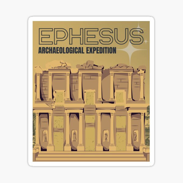 Ephesus - Archaeological Expedition - Sepia Sticker