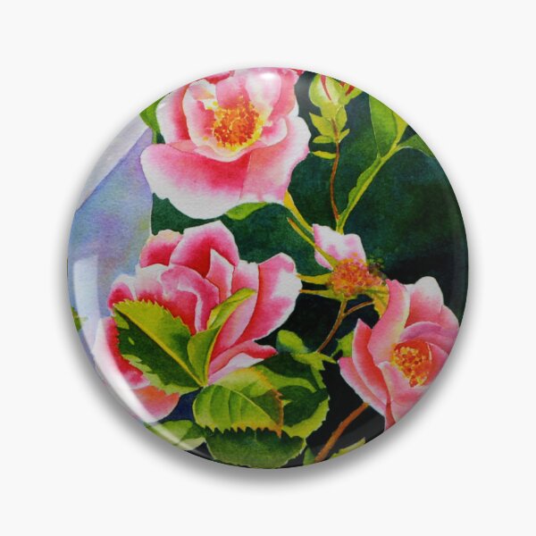 Artikelvorschau, Romantisches rosa-weißes Aquarell-Rosenbild entworfen und verkauft von hollycooper.
