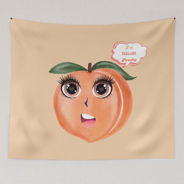 Item preview, Feeling Peachy Happy Anime Watercolor Fruit designed and sold by DizzyButterfly.