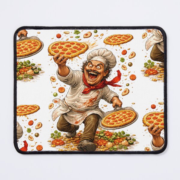 Item preview, Crazed Italian Cheff Throwing Pizzas designed and sold by PIXEL POP DESIGNS - Beyond the Norm!.