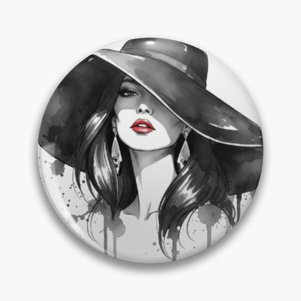 Item preview, Chic Hat Fashion Illustration - Elegant Woman in Red Hat Art designed and sold by Ditstyle.