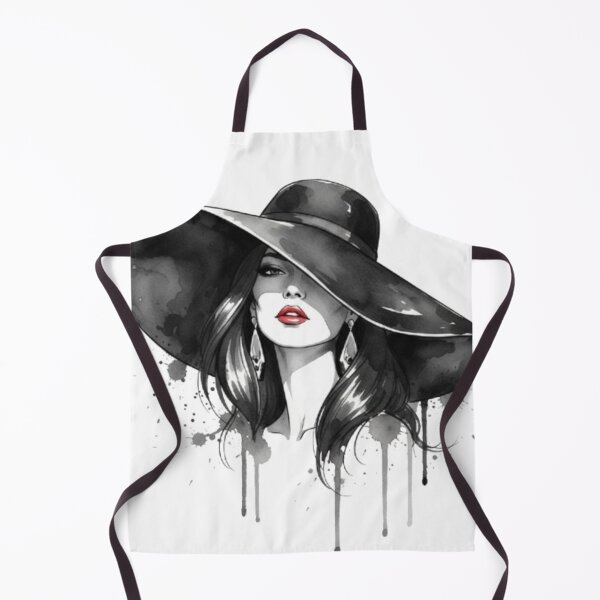 Item preview, Chic Hat Fashion Illustration - Elegant Woman in Red Hat Art designed and sold by Ditstyle.