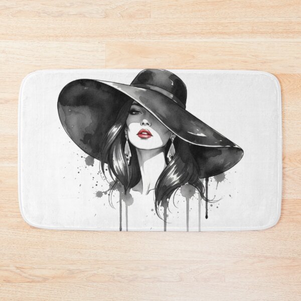 Item preview, Chic Hat Fashion Illustration - Elegant Woman in Red Hat Art designed and sold by Ditstyle.