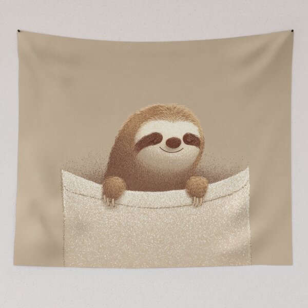 Item preview, Sloth peeking from soft surface designed and sold by anytka.