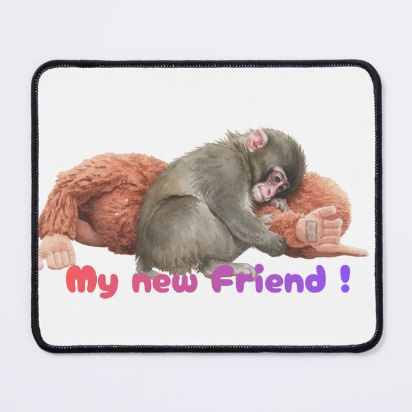 Item preview, Sweet Orphan Baby Monkey and Plush Toy Best Friend designed and sold by DragonPrint.