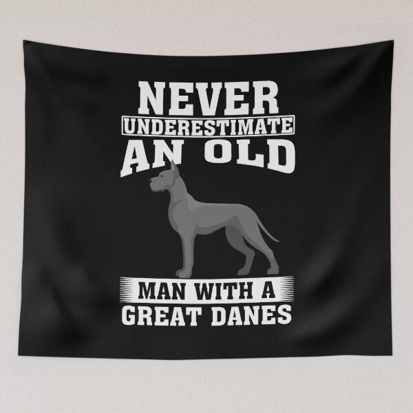 Item preview, Never Underestimate an Old Man with Great Danes designed and sold by CosmoKitsch.