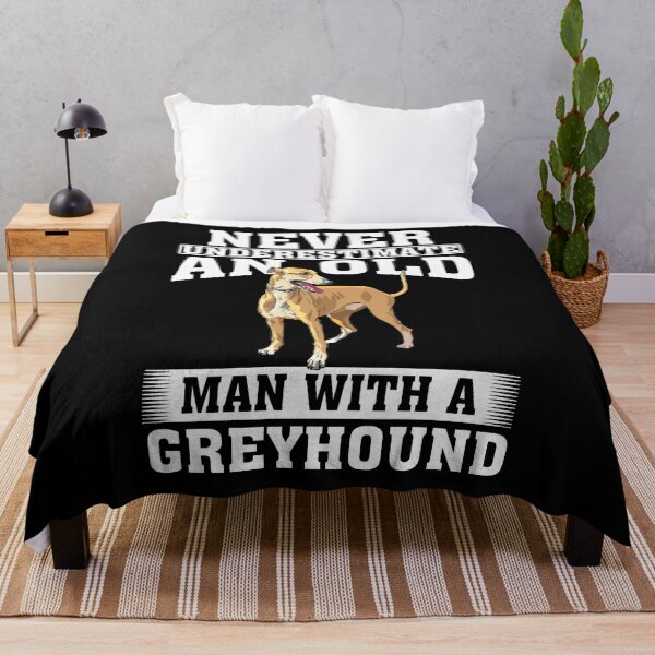 Item preview, Never Underestimate an Old Man with Greyhound designed and sold by CosmoKitsch.