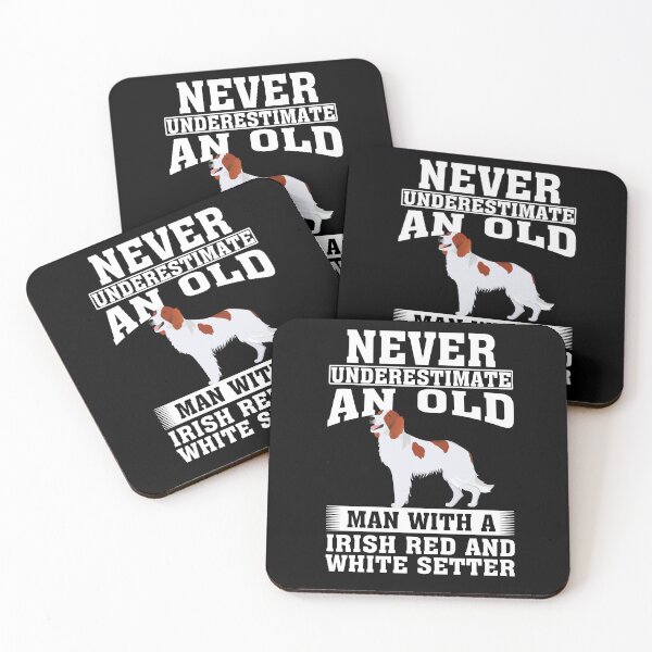 Item preview, Never Underestimate an Old Man with Irish Red and White Setter designed and sold by CosmoKitsch.