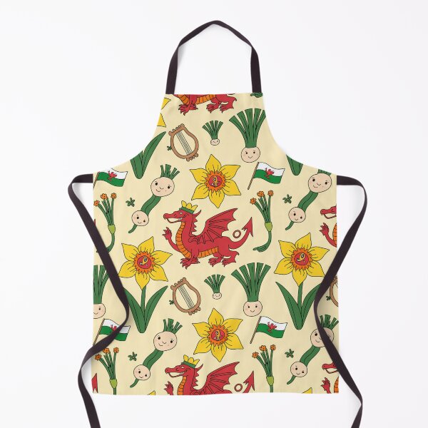 Item preview, Cute Welsh Pattern | Daffodils, Leeks, Dragons, Harps & Flags designed and sold by Midnight Veil Designs.