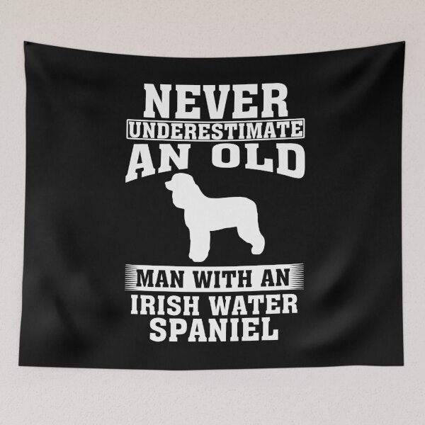 Item preview, Never Underestimate an Old Man with Irish Water Spaniel designed and sold by CosmoKitsch.